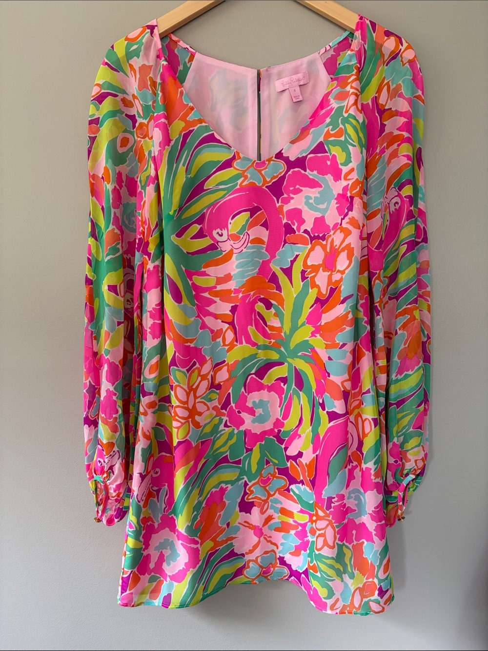 Lilly Pulitzer Silk Carleigh Tunic Mini Dress Size 6 Altered Lulu Multi Tropical